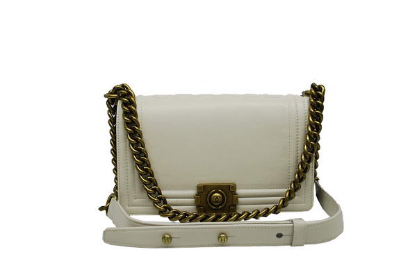 7A Chanel A30157 Offwhite Calfskin mini Le Boy Flap Shoulder Bag Gold Hardware Online